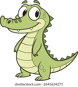 Um crocodilo estilo desenho animado isolado no fundo branco