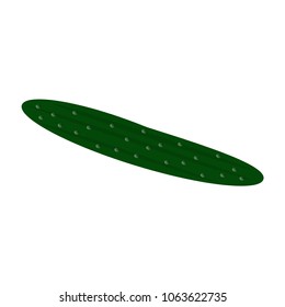 Cartoon style cucumber at the white background