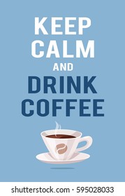 Cartoon Style Cup and positive text. Vector Illustration  Hot and Fresh Black Coffee and quote. Hand Drawn Caffeine Drink