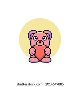 cartoon style cute bear illustration