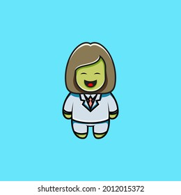 cartoon style cute businesswoman character illustration