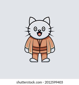ilustración maestra de gato lindo estilo dibujos animados
