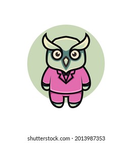 cartoon style cute owl illustration