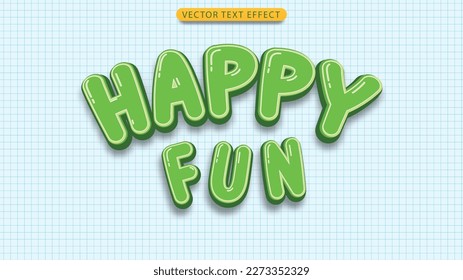 cartoon style and cute text effect, fun, happy kids theme 