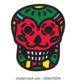 Cartoon style Day Of The Dead Skull