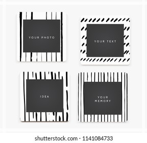 Cartoon style. Decorative vector template frame. These photo frames you can use for kids picture or or funny photos. Scrapbook design concept. Insert your picture.