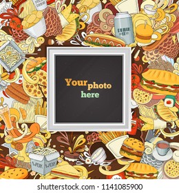 Cartoon style. Decorative vector template frame. These photo frames you can use for kids picture or or funny photos. Scrapbook design concept. Insert your picture