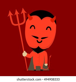 Cartoon style Devil halloween costume vector illustration