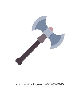 Cartoon Style Double Bladed Axe, Medieval Warrior Equipment