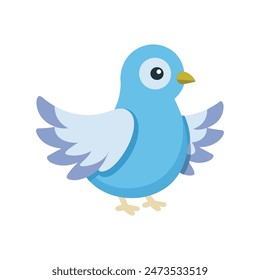 Cartoon Style Dove Vector, Charming Bird Illustration