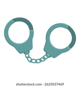 Desenho animado de algemas metálicas usadas por policiais para prender criminosos