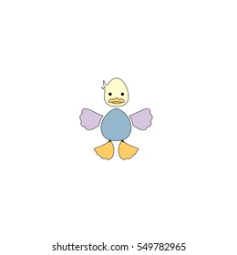 Cartoon style duck fictional isolated on a white background.