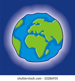 cartoon style earth globe icon