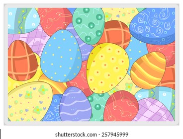 cartoon style easter egg illustration/ holiday template