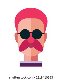 Cartoon style Emoji character. boy profile photo icon, man portraits. User photo. Perfect for coloring book, textiles, icon, web, painting, book, t-shirt print. flat face design character isolated.