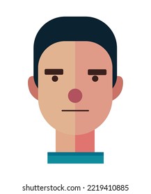 Cartoon style Emoji character. boy profile photo icon, man portraits. User photo. Perfect for coloring book, textiles, icon, web, painting, book, t-shirt print. flat face design character isolated.