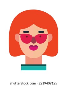 Cartoon style Emoji character. Girl profile photo icon, Women portraits. User photo. Perfect for coloring book, textiles, icon, web, painting, book, t-shirt print. flat face design character isolated.