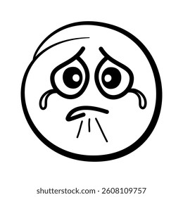 Cartoon Style Emoji Face Vector Illustration