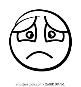 Cartoon Style Emoji Face Vector Illustration