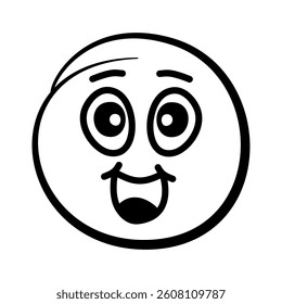 Cartoon Style Emoji Face Vector Illustration