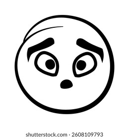 Cartoon Style Emoji Face Vector Illustration