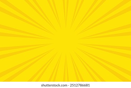 Cartoon style expressive lines burst yellow wallpaper with text space