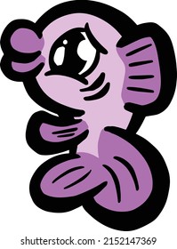 Cartoon Style Fish Goldfish Icon or Logo Idea for Fishing