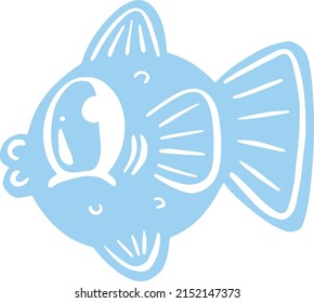 Cartoon Style Fish Goldfish Icon or Logo Idea for Fishing
