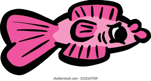 Cartoon Style Fish Goldfish Icon or Logo Idea for Fishing