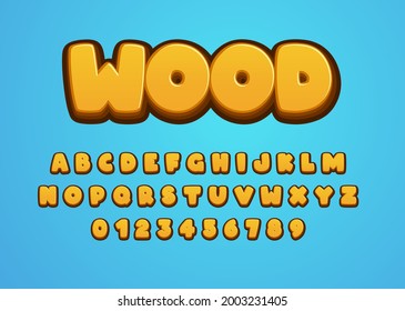 Cartoon Style Font Design. Custom Alphabet Letters And Numbers For Game Title Or Movie Poster.