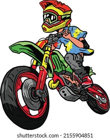 cartoon style free style motor vector illustration