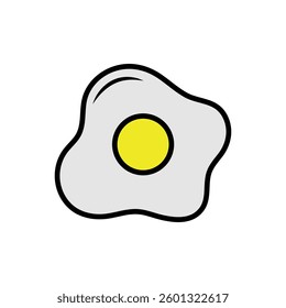 Cartoon Style Fried Egg Illustration