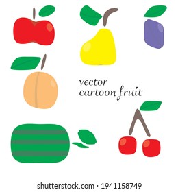 Cartoon style fruit vector format symbols