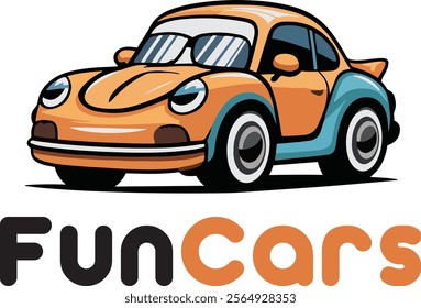 cartoon style fun car logo design