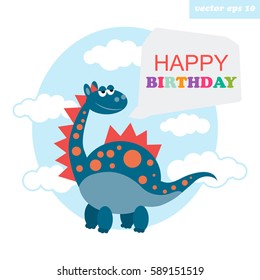 Cartoon style funny dragon. Vector illustration. Element for sticker, coloring book, poster, print, congratulation and invitation card for birthday
