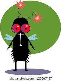 Cartoon style funny fly