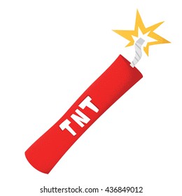 Cartoon style grunge dynamite isolated vector illustration on white