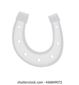 Cartoon style grunge horseshoe isolated vector illustration