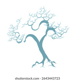 cartoon style halloween tree illustration design