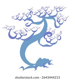 cartoon style halloween tree illustration design