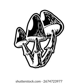Cartoon Style Hand Drawn Doodle Mushroom Artwork