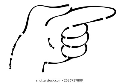 Cartoon Style Hand Pointing Right Direction Illustration