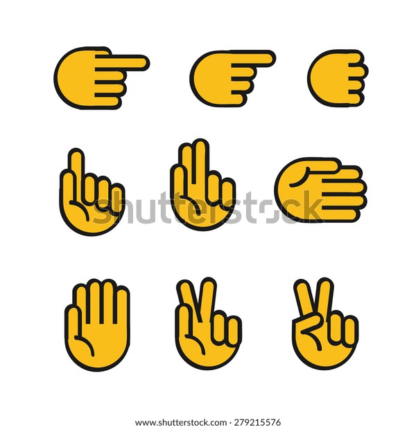 Cartoon Style Hands Icons Vector Illustration Stock Vector (Royalty ...