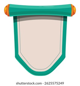 Cartoon style hanging scroll banner with empty space for adding text or message