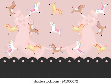 cartoon style horse pattern