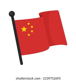 cartoon style illustration of a China flag