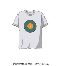 Cartoon style illustration, element design. Vector colourful illustration of a T-shirt
on a white background.  