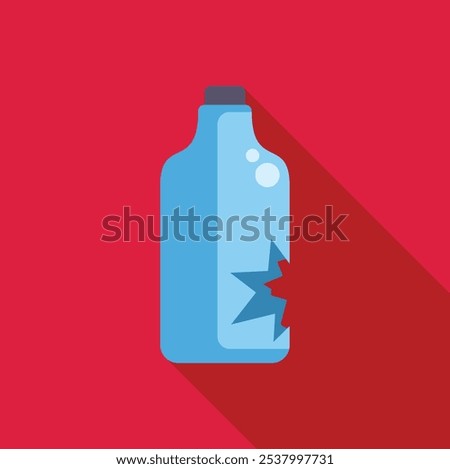 Cartoon style illustration featuring a broken glass bottle, emphasizing the concept of fragility and damage