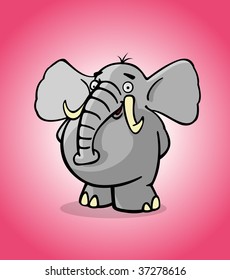 Cartoon style illustration - Funny elephant