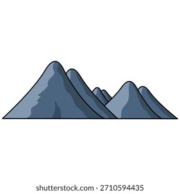 Una ilustración de estilo de dibujos animados de una cordillera